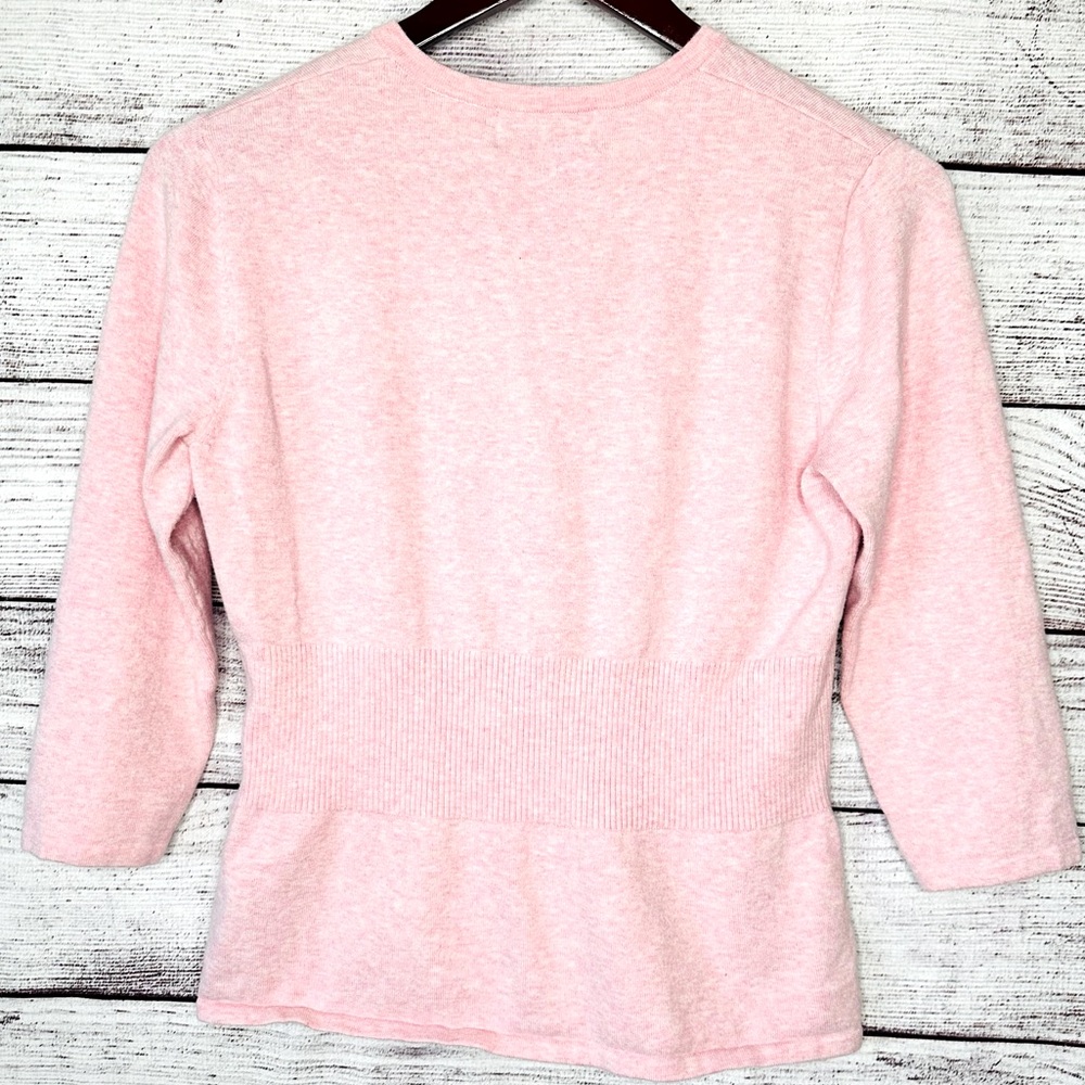 Kersh Size M Pink 3/4 Sleeve Cardigan Sweater M - Picture 4 of 8